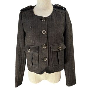 ANTHROPOLOGIE Cartonnier Brigade Brown Tweed Jacket
